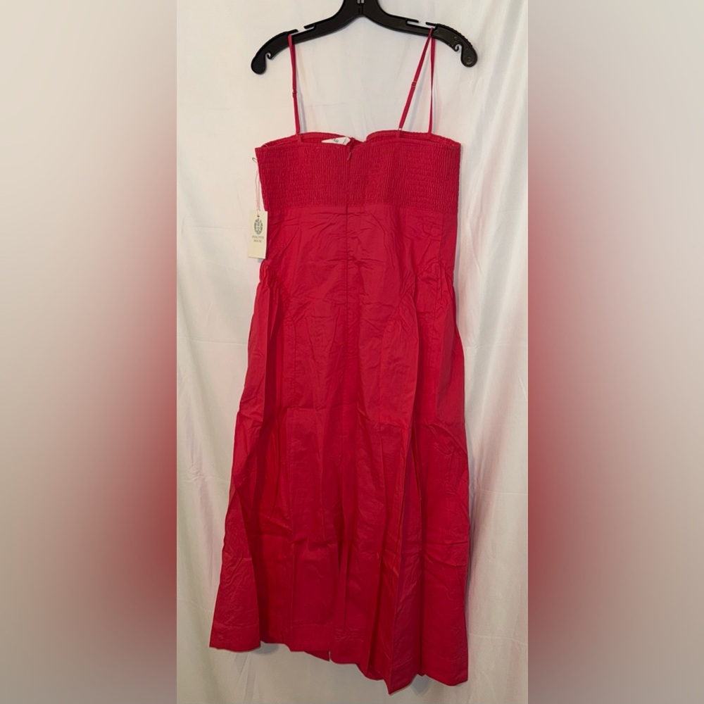 Hyacinth House Watermelon Pink Smocked Serafina Midi Dress - Picture 4 of 7